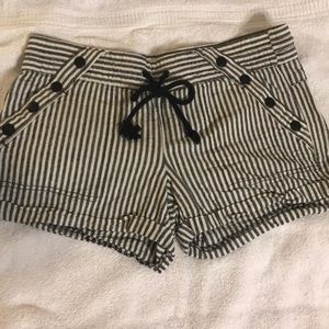 Black and White striped shorts